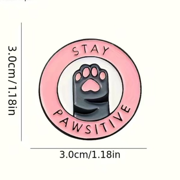 (3/$15) Stay Pawsitive Enamel Pin - Picture 3 of 4